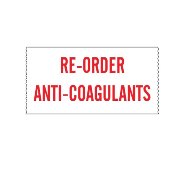 Printed Chart Tape - Reorder Anticoagulants